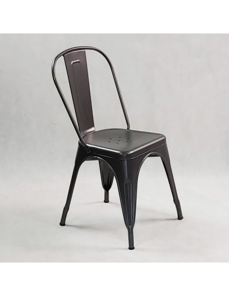 Krzesło metalowe Paris grafitowe
