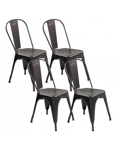Krzesło metalowe Paris grafitowe