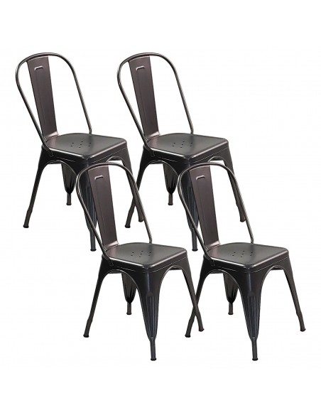 Krzesło metalowe Paris grafitowe