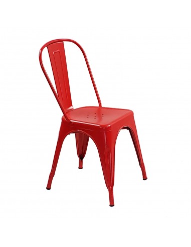 Krzesło metalowe Paris czerwone