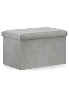 Pufa składana XL - 60x38x38cm szary welur