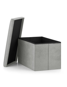 Pufa składana XL - 60x38x38cm szary welur 2