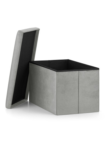 Pufa składana XL - 60x38x38cm szary welur