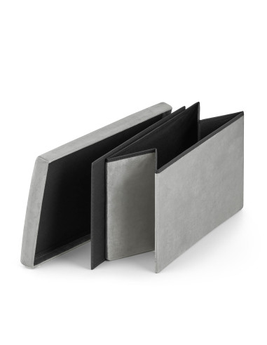 Pufa składana XL - 60x38x38cm szary welur