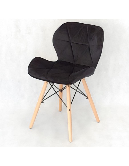 Krzesło ELIOT VELVET czarne - welur