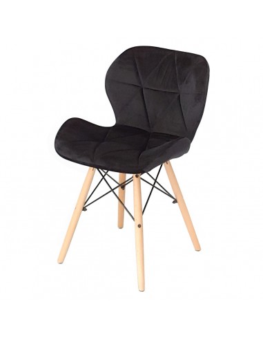 4 krzesła ELIOT VELVET czarne - welur