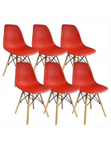 Krzesła DSW Milano czerwone 6 szt