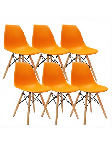 Krzesła DSW Milano pomarańczowe 6 szt