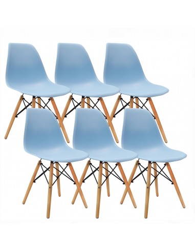 Krzesła DSW Milano niebieskie jasne 6 szt.