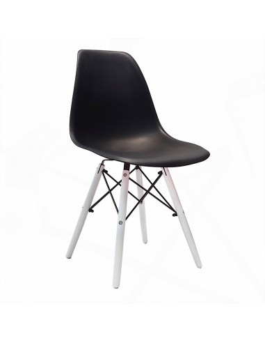 Krzesło DSW Milano czarne, nogi białe