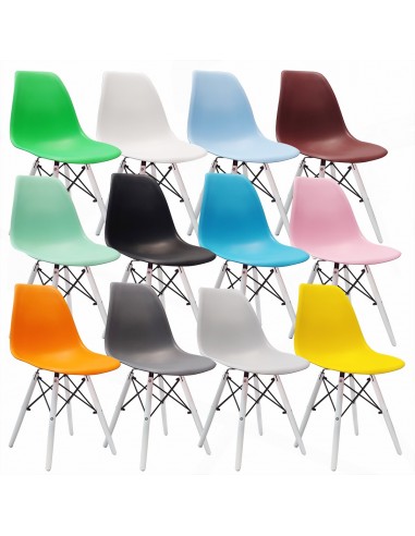 Krzesło DSW Milano zielone, nogi białe