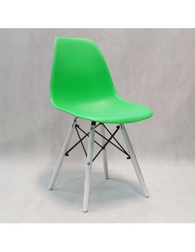 Krzesło DSW Milano zielone, nogi białe