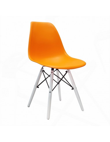 Krzesło DSW Milano pomarańczowe, nogi białe