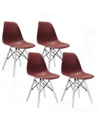 4 Krzesła DSW Milano brązowe, nogi białe