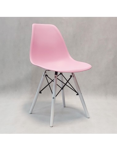 4 krzesła DSW Milano różowe, nogi białe