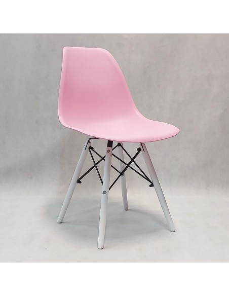 4 krzesła DSW Milano różowe, nogi białe