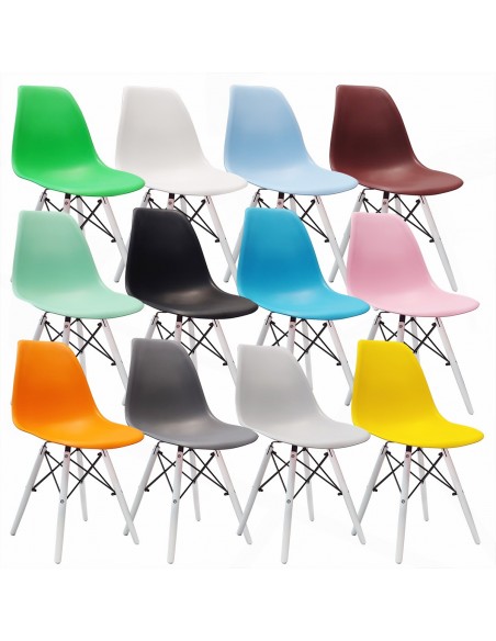 4 krzesła DSW Milano różowe, nogi białe