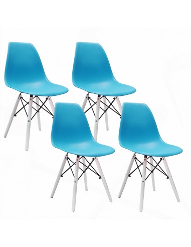 4 krzesła DSW Milano niebieskie, nogi białe