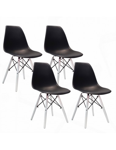4 krzesła DSW Milano czarne, nogi białe