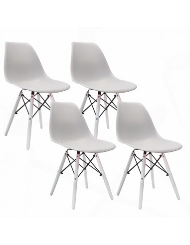 4 krzesła DSW Milano szare, nogi białe
