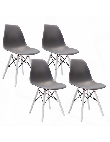 4 krzesła DSW Milano grafitowe, nogi białe