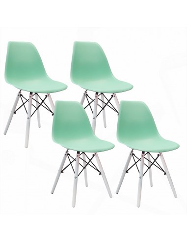 4 krzesła DSW Milano miętowe, nogi białe