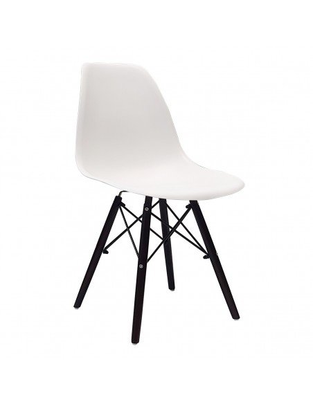 4 krzesła DSW Milano białe, nogi wenge