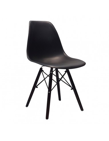 Krzesło DSW Milano czarne, nogi wenge