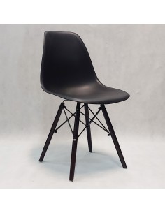 4 krzesła DSW Milano czarne, nogi wenge 2