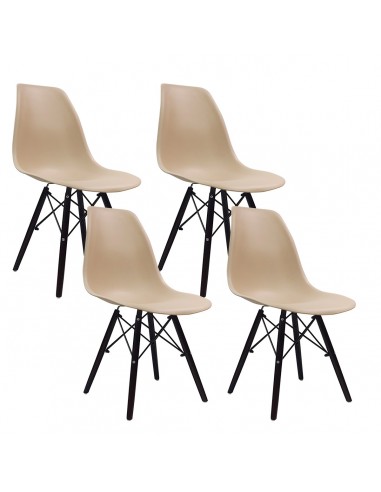 4 krzesła DSW Milano beżowe, nogi wenge