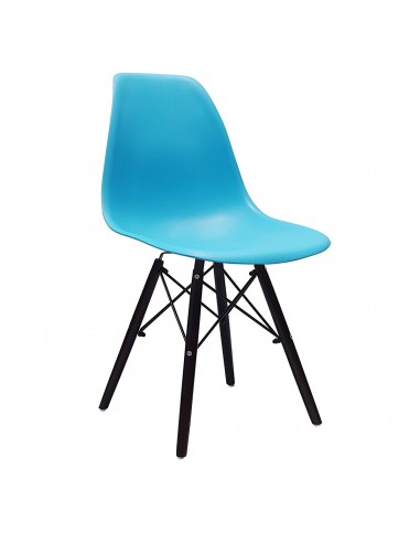 Krzesło DSW Milano niebieskie, nogi wenge