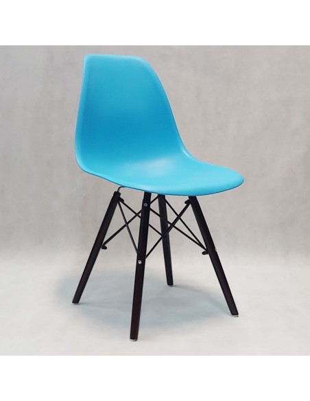 Krzesło DSW Milano niebieskie, nogi wenge