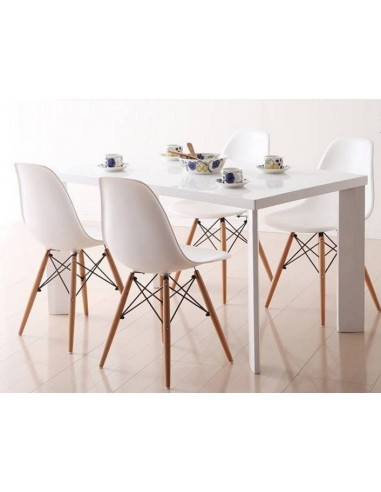 4 krzesła DSW Milano niebieskie, nogi wenge