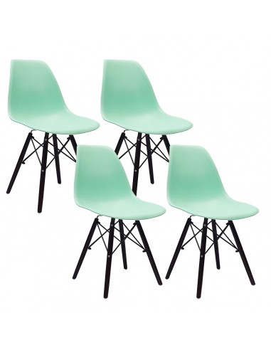 4 krzesła DSW Milano miętowe, nogi wenge