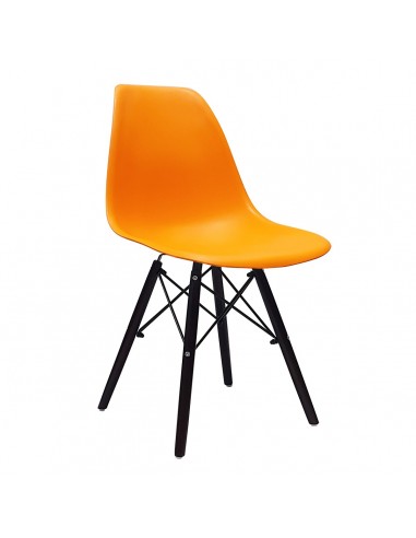Krzesło DSW Milano pomarańczowe, nogi wenge