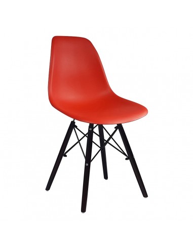 Krzesło DSW Milano czerwone, nogi wenge
