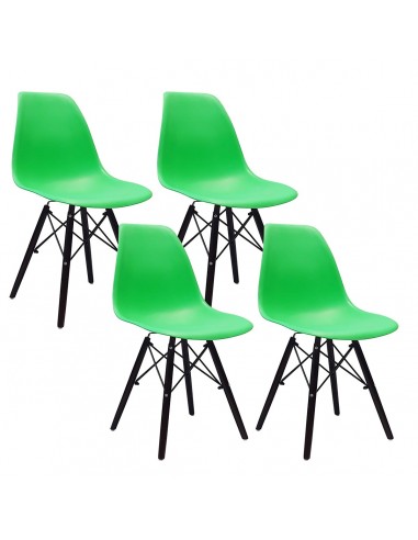 4 krzesła DSW Milano zielone, nogi wenge