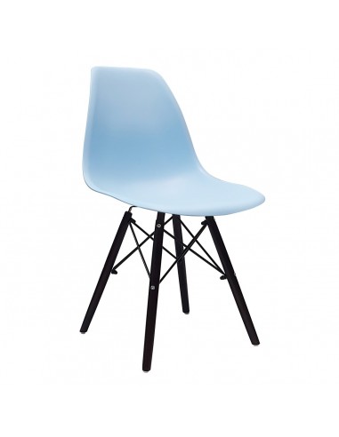 Krzesło DSW Milano jasno niebieskie, nogi wenge