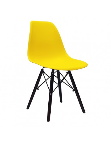 Krzesło DSW Milano żółte, nogi wenge