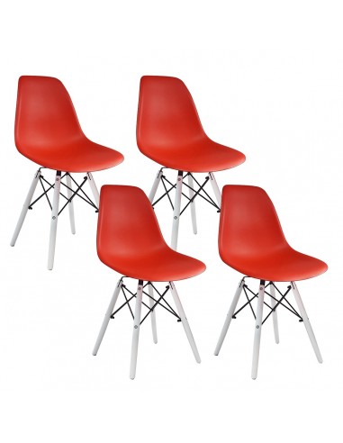 4 krzesła DSW Milano czerwone, nogi białe
