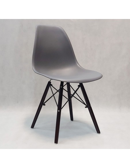 4 krzesła DSW Milano grafitowe, nogi czarne