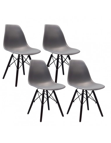 4 krzesła DSW Milano grafitowe, nogi czarne
