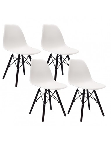 4 krzesła DSW Milano białe, nogi czarne