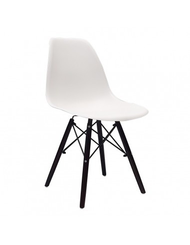 Krzesło DSW Milano białe, nogi czarne