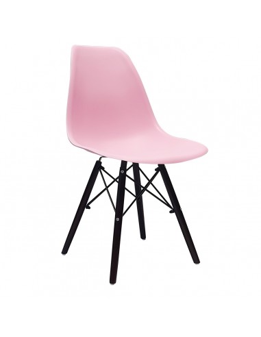 Krzesło DSW Milano różowe, nogi czarne