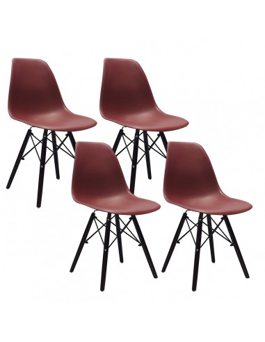 4 krzesła DSW Milano brązowe, nogi czarne