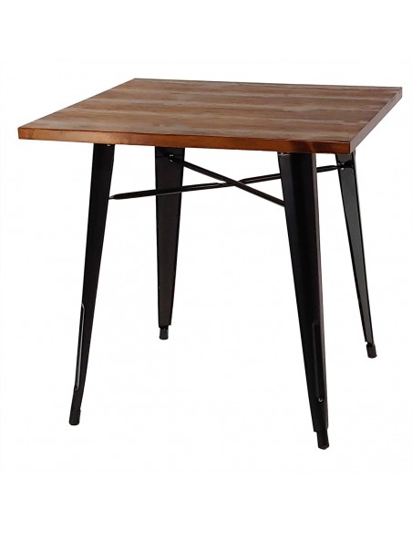 Zestaw stół PARIS czarny i 4 krzesła metalowe PARIS czarne