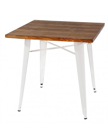 Zestaw stół PARIS biały i 2 czarne krzesła metalowe PARIS