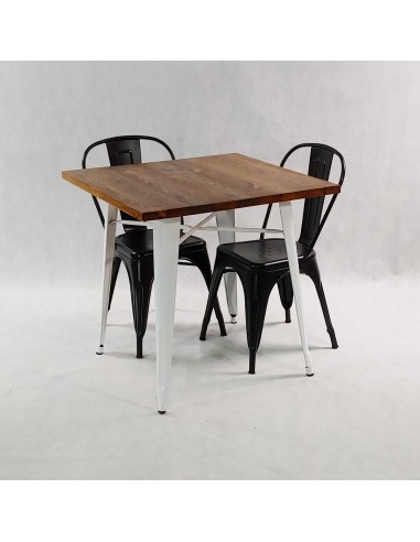 Zestaw stół PARIS biały i 2 czarne krzesła...