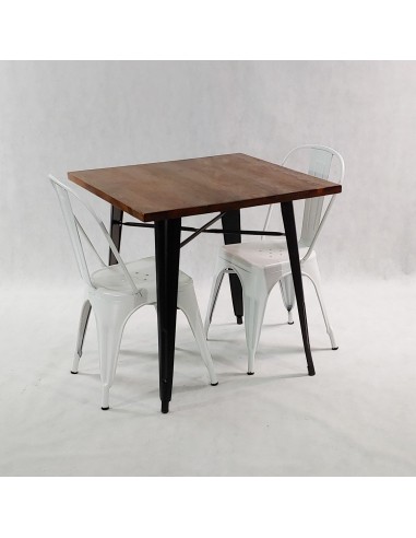 Zestaw stół PARIS biały i 2 czarne krzesła...